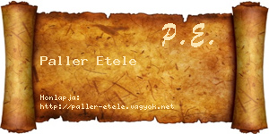 Paller Etele névjegykártya